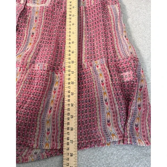 Sundance Womens Gemini Top Blouse Button Down Boho Sheer Size S - Picture 10 of 10